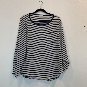 Ann Taylor LOFT blouse. Size M.Navy stripes.